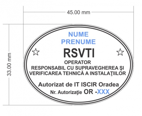 Stampila operator responsabil cu supravegherea si verificarea tehnica a instalatiilor